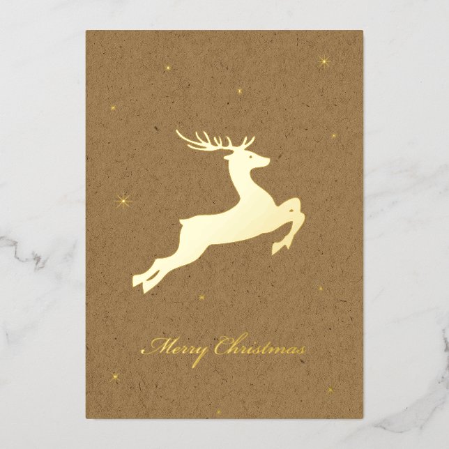 Carte De Vœux En Aluminium Foil Deer Christmas Card (Recto)