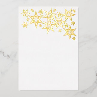 Carte De Vœux En Aluminium Foil Holiday Card with Stars