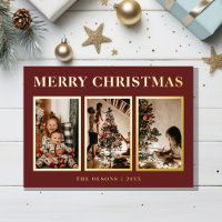 FOIL Minimaliste classique Noël rouge Trois photos