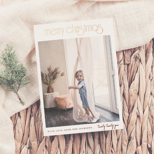Carte De Vœux En Aluminium Foil Moderne Déco Joyeux Noël Photo (Créateur téléchargé)