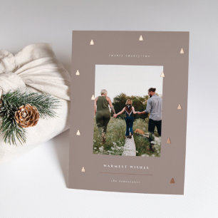 Carte De Vœux En Aluminium Forêt dorée   Élégante photo de Noël