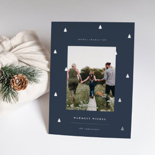 Carte De Vœux En Aluminium Forêt dorée   Élégante photo de Noël