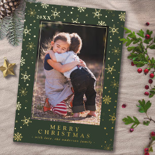 Carte De Vœux En Aluminium Forêt Vert Olivier Formel Portrait de Noël Photo