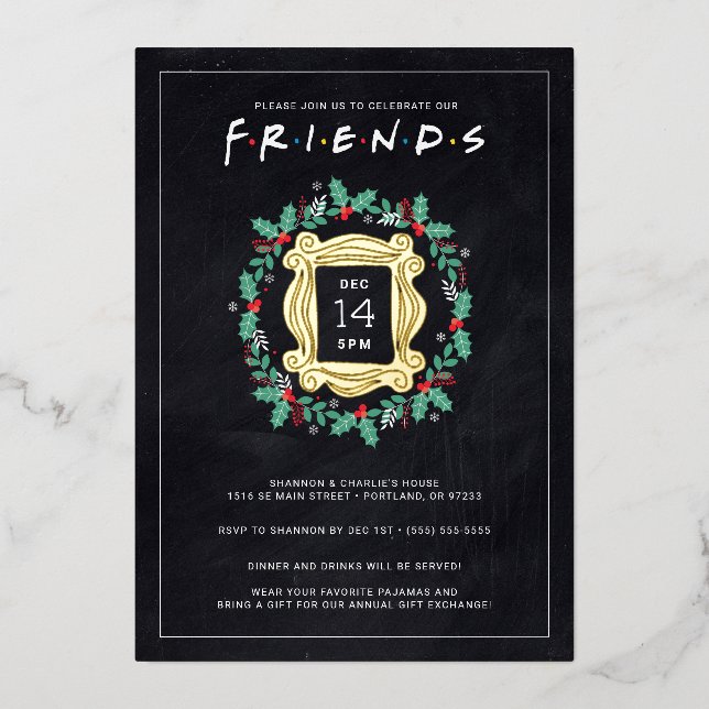 Carte De Vœux En Aluminium FRIENDS™ Amies Fêtes Fêtes (Recto)