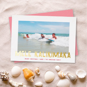 Carte De Vœux En Aluminium Funky Retro Type Hawaiian Photo Gold