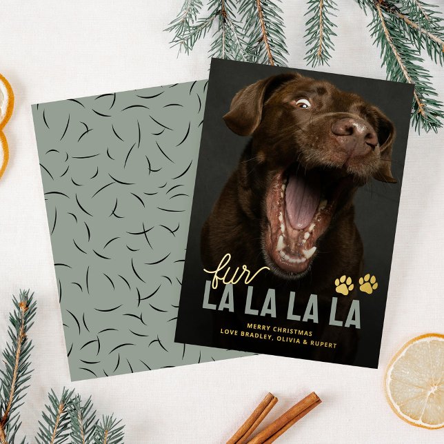 Carte De Vœux En Aluminium Funny Fur La La Pet Christmas (Créateur téléchargé)