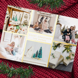 Carte De Vœux En Aluminium Gamme de six photos Joyeux Noël personnalisable