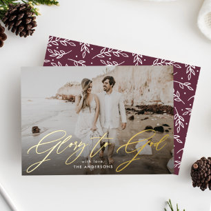 Carte De Vœux En Aluminium Gloire à Dieu Script superposer la photo religieus