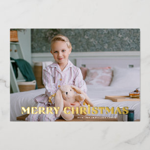Carte De Vœux En Aluminium Gold BOLD MERRY CHRISTMAS grande photo