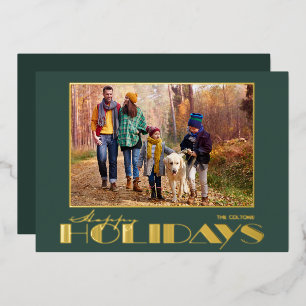 Carte De Vœux En Aluminium Gold Happy Holidays Photo