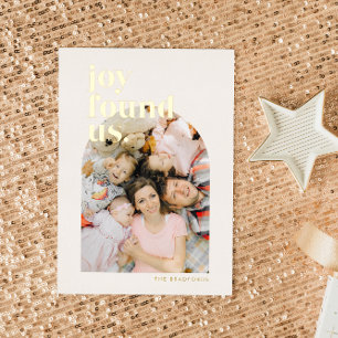 Carte De Vœux En Aluminium Gold Joy Nous A Trouvé Photo Arched