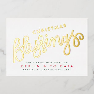 Carte De Vœux En Aluminium Gold Religious Christmas Blessing Entreprise