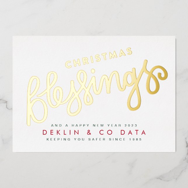 Carte De Vœux En Aluminium Gold Religious Christmas Blessing Entreprise (Recto)
