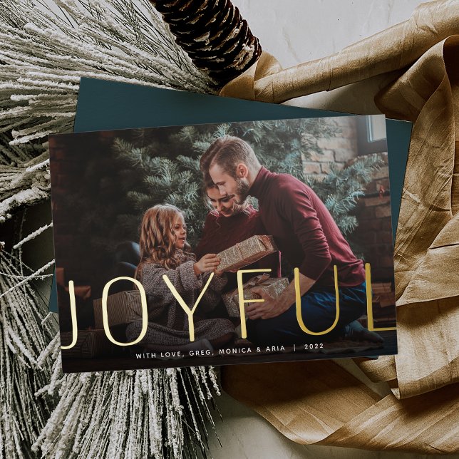 Carte De Vœux En Aluminium Grande joie | Noël photo complète (Créateur téléchargé)