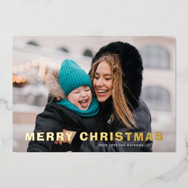 Carte De Vœux En Aluminium GRAS D'OR JOLI JOUR NOËL photo (Recto)