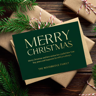 Carte De Vœux En Aluminium Green Luxury Christmas Card Elegant Photo de polic