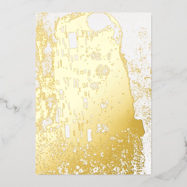 Carte De Vœux En Aluminium Gustav Klimt - Le baiser (Recto)