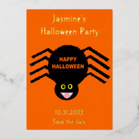 Halloween Araignée Noire Épinglez la Date sur mesu