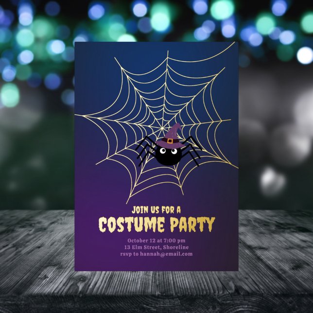 Carte De Vœux En Aluminium Halloween Web de Spider (Créateur téléchargé)