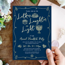 Hanukkah Latke Laughter Light Doodles Real Gold