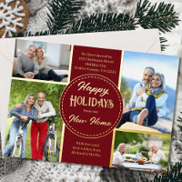 Happy Holidays New Home 4 Photo Rouge et or