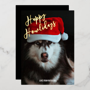 Carte De Vœux En Aluminium Happy Howlidays Photo personnalisée