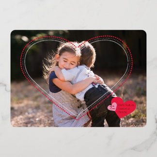 Carte De Vœux En Aluminium Heart Frame Valentine's Day Photo Card