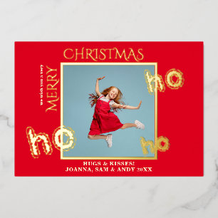 Carte De Vœux En Aluminium Ho Ho Red Business Famille de Noël Photo