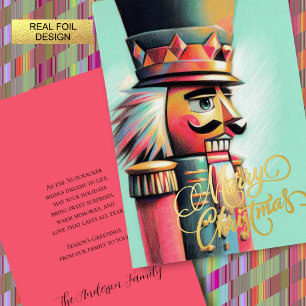 Carte De Vœux En Aluminium Illustration de Nutcracker Christmas Aqua