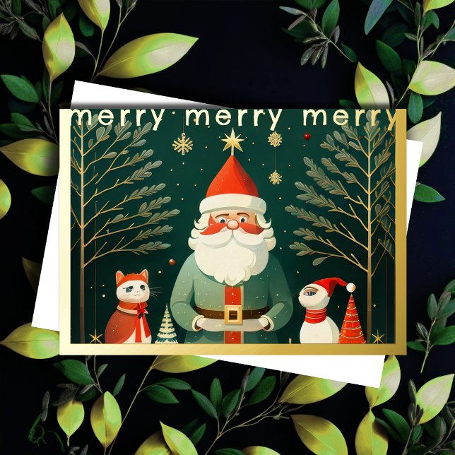 Carte De Vœux En Aluminium Illustration fantasque de Noël (Créateur téléchargé)