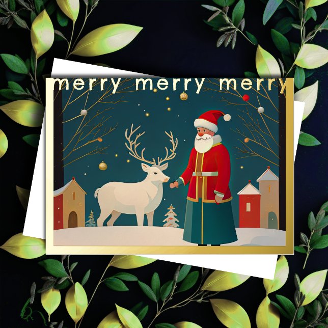 Carte De Vœux En Aluminium Illustration fantasque de Noël (Créateur téléchargé)