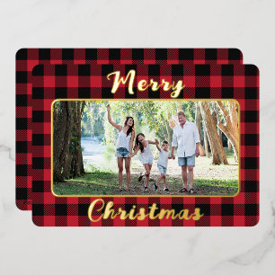 Carte De Vœux En Aluminium Image Plaid de Buffalo Rouge