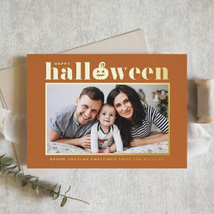 Carte De Vœux En Aluminium Jack-o'-lanterne Orange TurquiePhoto Halloween heu