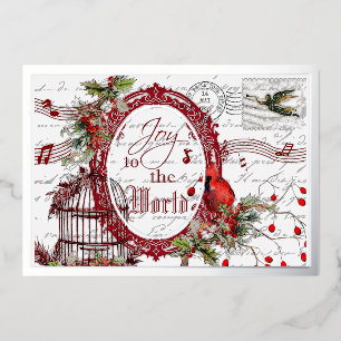 Carte De Vœux En Aluminium Joie au monde Noël