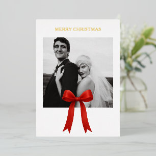 Carte De Vœux En Aluminium Joli Red Bow photo Joyeux Noël