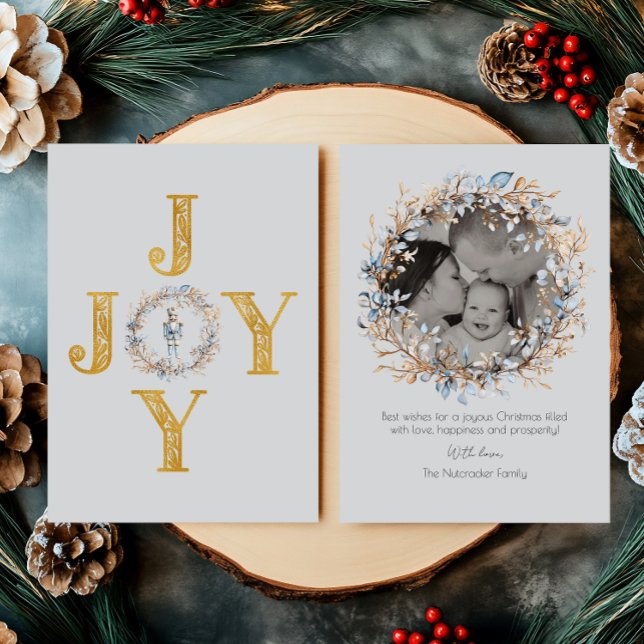 Carte De Vœux En Aluminium Joy Elegant Christmas Nutcracker Ballet Photo (Créateur téléchargé)