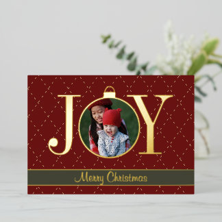 Carte De Vœux En Aluminium JOY maximaliste Noël Photo Réaliste