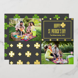 Carte De Vœux En Aluminium Joyeuse famille Shamrock Jour de la Saint Patrick 