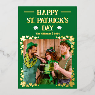 Carte De Vœux En Aluminium Joyeuse Saint-Patrick Shamrocks Photo de famille