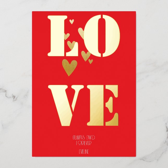 Carte De Vœux En Aluminium Joyeuse Saint-Valentin (Recto)