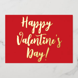 Carte De Vœux En Aluminium Joyeuse Saint-Valentin écriture moderne rouge typo