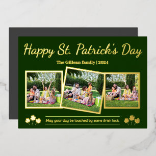 Carte De Vœux En Aluminium Joyeuse St. Patrick Shamrocks famille 3 photo