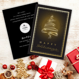 Carte De Vœux En Aluminium Joyeuses fêtes parsemant l'arbre de Noël