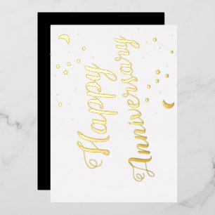 Carte De Vœux En Aluminium Joyeux Anniversaire Constellations Lune Étoile
