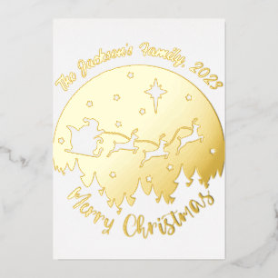 Carte De Vœux En Aluminium Joyeux arbre de Noël une photo type mignon