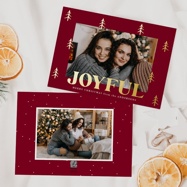 Carte De Vœux En Aluminium Joyeux arbres Bourgogne 2 Photo (Créateur téléchargé)