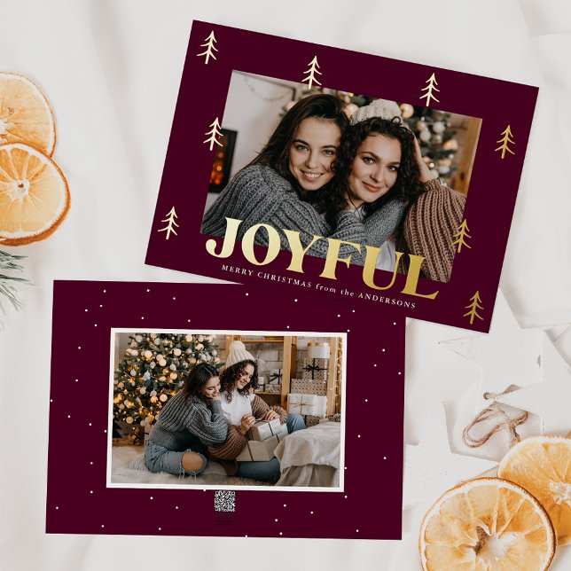 Carte De Vœux En Aluminium Joyeux arbres Merlot 2 Photo (Créateur téléchargé)