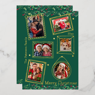 Carte De Vœux En Aluminium Joyeux cadre de canicule de Noël Multi Photo Flora