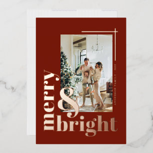 Carte De Vœux En Aluminium Joyeux et brillant Photo simple brûlé orange