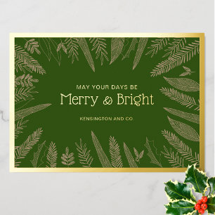 Carte De Vœux En Aluminium Joyeux et vert clair Noël d'entreprise